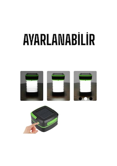 Güneş Enerjili Led Lamba Kamp Lambası Katlanabilir Lamba Usb Şarjlı Antrasit 45901646
