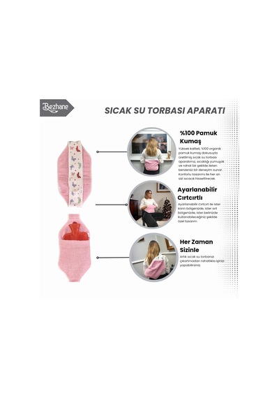 Bezhane Sıcak Su Torbası Aparatı Pembe
