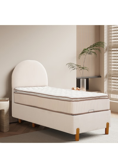 Bohem Tek Kişilik Sandıklı Baza + Pedli Yatak + Bohem Başlık 3 Lü Set Konuma Özel Teslimat 100 x 200 CM