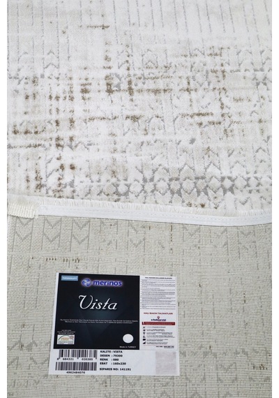 Vista %100 Akrilik Yumuşak Dokulu Modern Salon Oturma Odası Halısı Bej 00-80