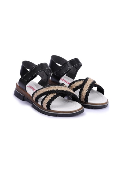 Kiko Kids Şb 2843-47 Orto pedik Kız Çocuk Sandalet Terlik Siyah