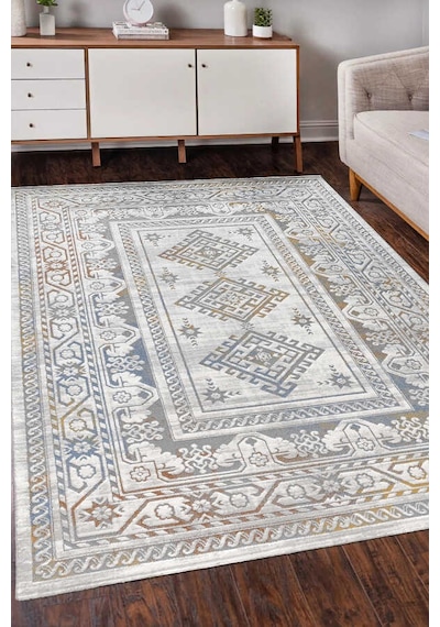 Paradise Gri Mavi Halı Modern Dokuma Halı Yumuşak Oturma Odası Sa Gri Mavi
