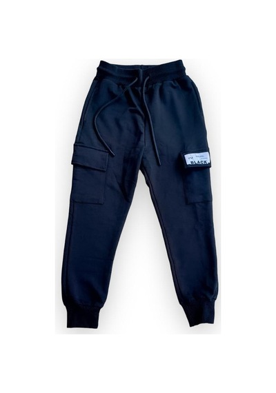 Ekkokids Çocuk Beli Paçası Lastikli Black Yazılı Eşofman Alt-13382-siyah Siyah