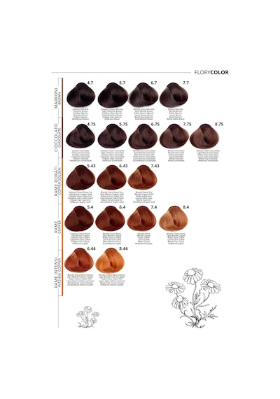 Puring Flory Color Papatya Özlü Amonyaksız Saç Boyası Açık Karamel 100 ML 8.34 Açık Kumral Dore Bakır