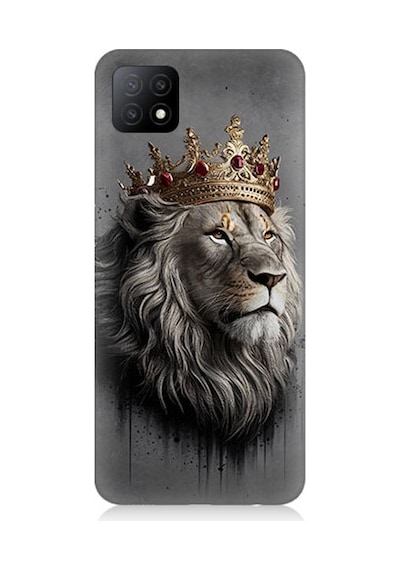 Oppo A53 Uyumlu Taçlı Aslan 1 Desenli Silikon Kılıf