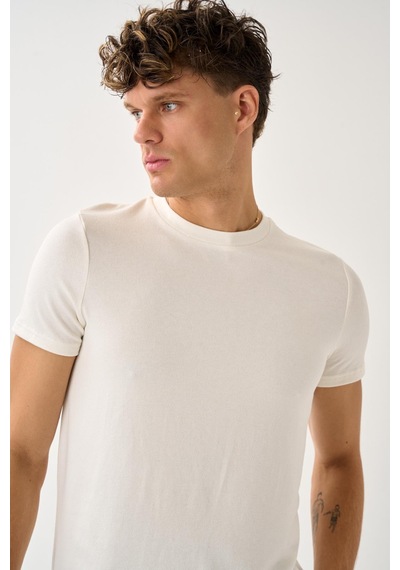 Alexandergardi Bisiklet Yaka Basic T-shirt Beyaz