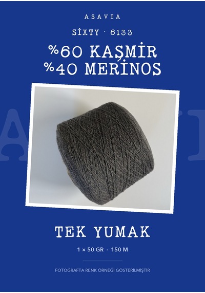 Asavia Sixty %60 Kaşmir %40 Merinos El Örgü İpi 50 Gr 150 M 6133