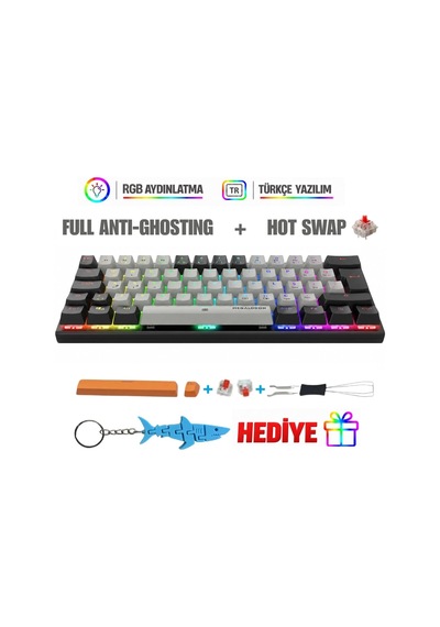 Rgb Mini T9 Türkçe Q Mekanik Oyuncu Klavye Red Switch Gamer Oyuncu Klavyesi