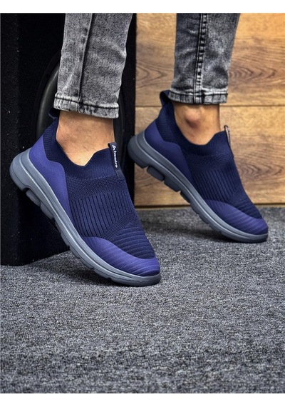 Unisex Ortopedik Bağcıksız Triko Spor Ayakkabı-lacivert-227 Lacivert
