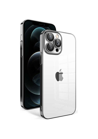 Apple Uyumlu iPhone 12 Pro Max Kılıf Kamera Korumalı Renkli Çerçeveli Zore Garaj Kapak Siyah