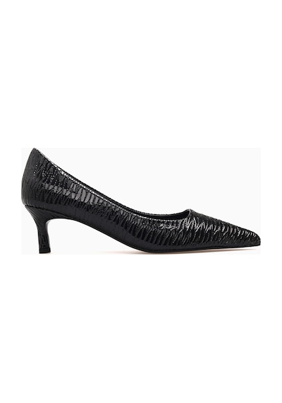 Kuum Kadın Stiletto Ayakkabı 26y K70-4318 Siyah Rugan