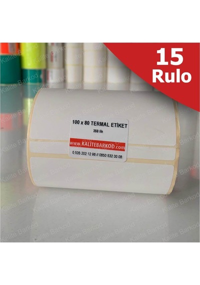 Termal Etiket 100X80 - 15 Rulo Termal Barkod Etiket.
