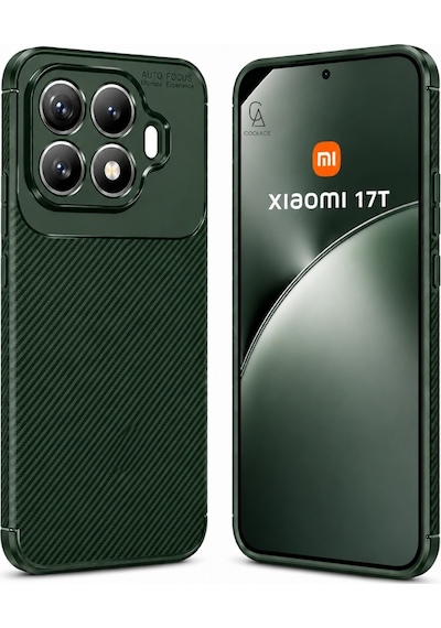 Xiaomi Mi 17t Uyumlu Kılıf Karbon Tasarım Kamera Korumalı Silikon Telefon Kılıfı Kapak Koyu Yeşil