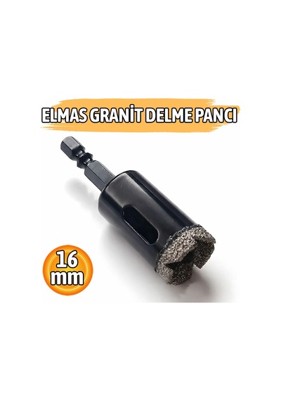 Bits Saplı Elmas Granit Panç 16 Mm Matkap Uyumlu Seramik Fayans Mermer Delme Ucu Yüksek Performans