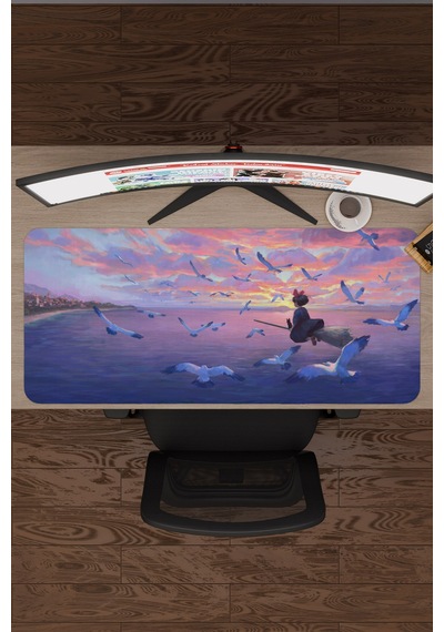 Kiki's Delivery Service Anime V5 - 90x40 Xxl Gaming Kauçuk Kaymaz Taban Mouse Pad Fare Altlığı