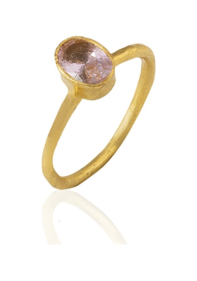 Kadir Jewellery 22 Ayar Altın Kaplama Zirkon Taşlı Kadın Minimal Yüzük Pembe 26227124