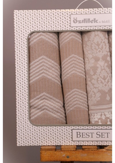 Özdilek Tappeto Krem - Krem Best Set Hamam Takımı Çok Renkli
