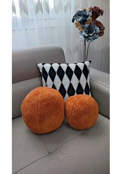 2' Li Top Kırlent / Yastık Büyük Kiremit / Küçük Kiremit 44cm /