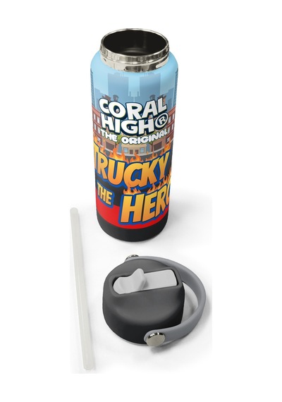 Coral High Kırmızı İtfaiye Desenli Katlanır Ağızlıklı Çelik Termos 650 Ml 38345 Kırmızı
