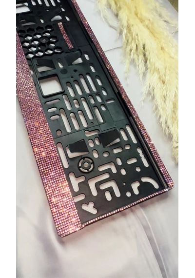 Taşlı Plakalık Barbie Pembe Oto Plakalık