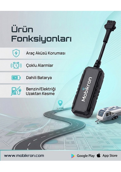 Mk-400-1 Karavan Takip Sistemi 12 Ay Hatlı - Haritalı 2026 Seri Uzaktan Blokajlı