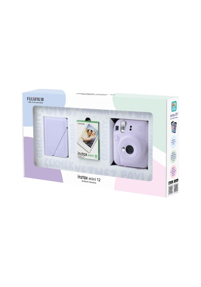 Instax Mini 12 Lila Fotoğraf Makinesi 10'lu Film Ve 28'li Mini Albüm Bundle Box