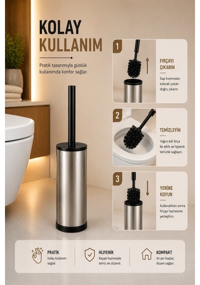 Tuvalet Fırçası Wc Klozet Fırçası Krom