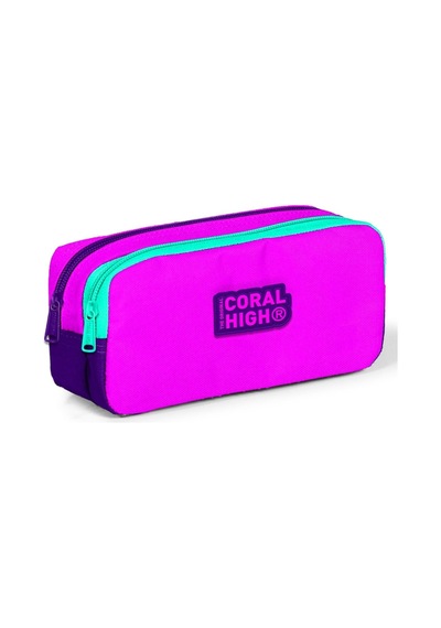 Coral High Pembe Mor Çanta Kalemlik Seti Çok Renkli