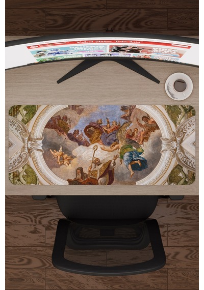 Ortaçağ Sanat Kaymaz Dikişli Kauçuk Oyuncu Mousepad V5 - 70x30 Xl Gaming Mouse Pad Fare Altlığı