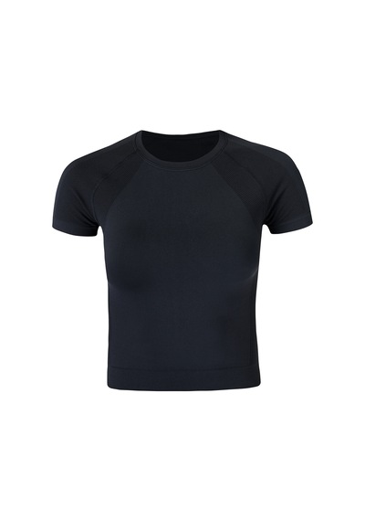 Sweaty Betty Sweaty Betty Athlete Crop Seamless Workout Kadın Siyah Koşu Tank Top Blk Siyah