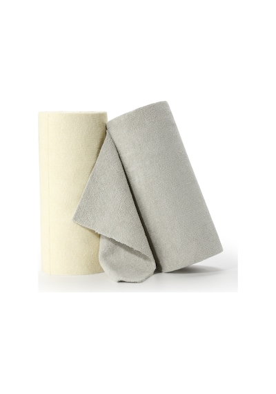 Çok Amaçlı Rulo Mikrofiber Temizlik Bezi 30x30 40 Yapraklı Bej - Açık Gri 2x20 Li Paket Bej