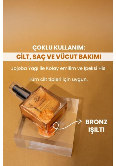 Bade Natural Nemlendirici ışıltılı Bronze Çok Amaçlı vücut Yağı 50 ML