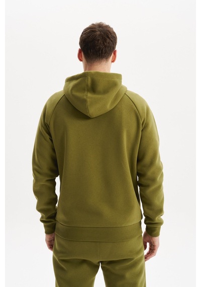 AR-MA Arma Erkek Regular Fit Kapüşonlu Fermuarlı Kanguru Cepli Sweatshirt Pamuk Polyester Karışım K30254628602 Haki