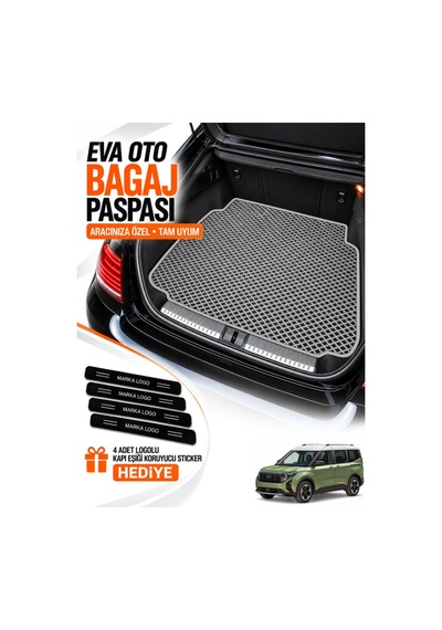 Ford Tourneo-courıer 2024-2027 Uyumlu Eva Bagaj Paspası Araca Özel Açık Gri