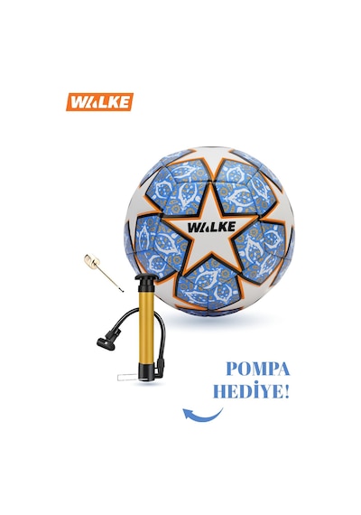 Walke Premium Şampiyonlar Ligi Temalı 5 Numara Futbol Topu Pompa Hediyeli Mavi