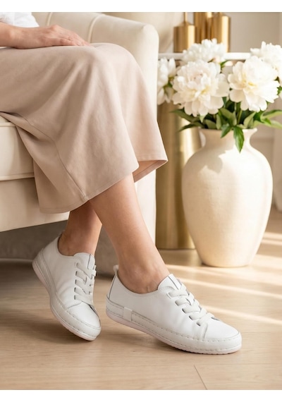 Free Foot Freefoot 12906 Beyaz Hakiki Soft Deri Günlük Kadın Ayakkabı