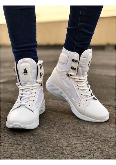 Boa Ba0600 Bağcıklı Beyaz Boksör Unisex Spor Postal Bot
