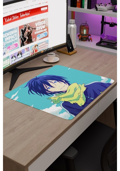 Noragami Kaymaz Dikişli Kauçuk Oyuncu Mousepad V4 - 48x40 Xl Gaming Mouse Pad Fare Altlığı