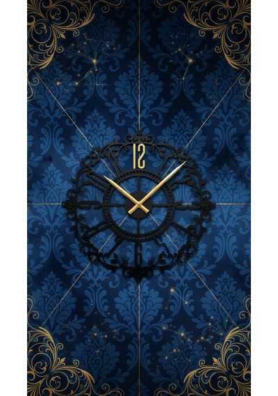 Dekoratif Sessiz Siyah Metal Duvar Saati 60x60 Cm Metal Telefon Tutacağı Hediyeli