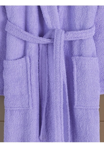 Lila Büyük Beden Şalyaka Pamuklu Hamam Sauna Banyo Battal Kadın Erkek Unisex 3xl 4xl Bornoz