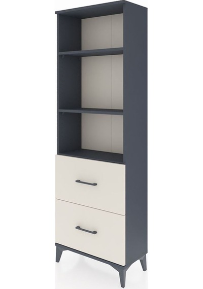 Arges Dolap 3 Raflı 2 Çekmeceli 60x30x182 Antrasit-aytaşı Antrasit