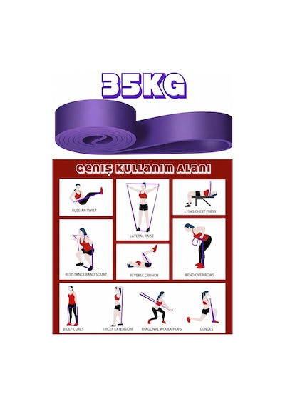 25-35-45 KG Direnç Bandı Seti Kas Geliştirme Lastiği Fitness Pilates Cross Training Bant 3 Sertlik
