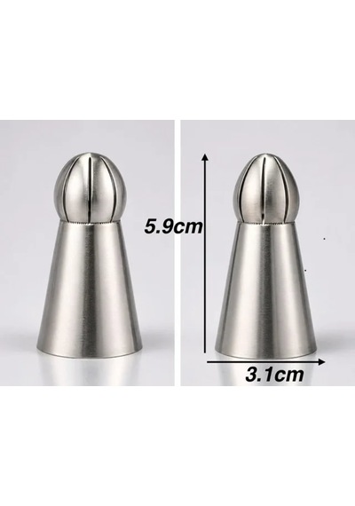 Magicool 5'li Profesyonel Rus Top Duy Ucu Seti 5.9 Cm Büyük Boy Paslanmaz Çelik Krema Sıkma Ve Fırfır Çok Renkli
