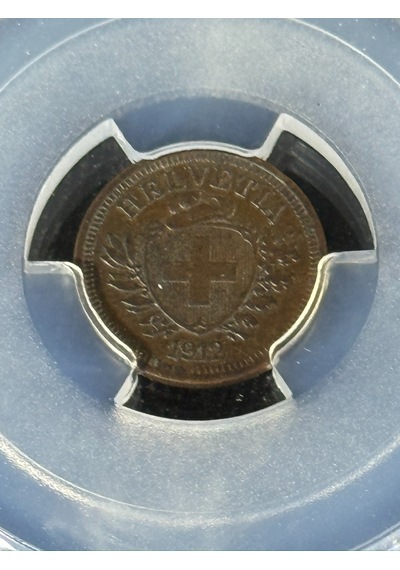 1912 B İsviçre 1 Rap Pcgs Au58 Gold Shield Sertifikalı Top Pop