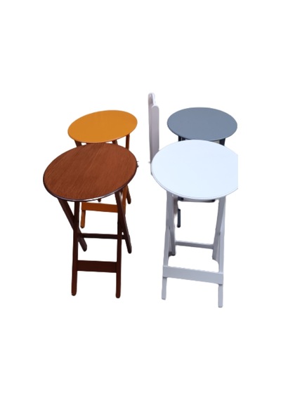 Çanta Zigon Sehpa Oval Dörtlü Model Ahşap Mdf Gri,ceviz,beyaz Ve Hardal Renk Uyumu El Yapımı