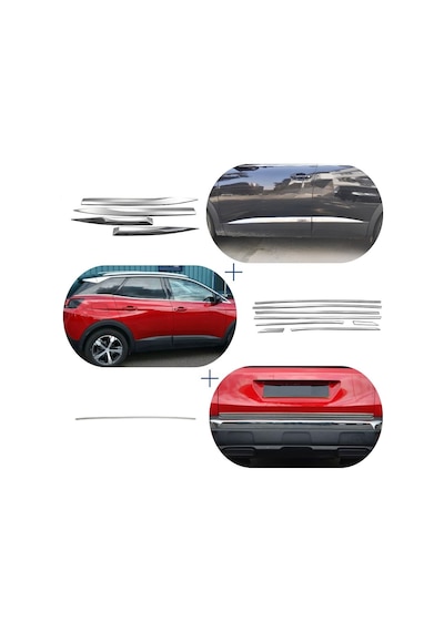 Peugeot 3008 3 Parça Krom Set 2016 Ve Sonrası Paslanmaz Çelik