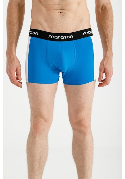 Maraton Sportswear Ekstra Slim Erkek Düz Paça Basic Saks Boxer 20395-Saks Saks Mavisi