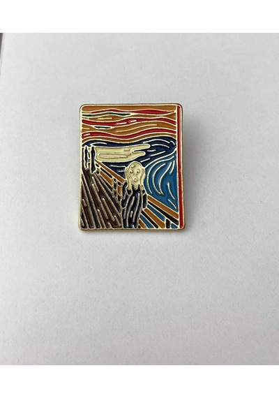 The Scream Çığlık Tablosu Edvard Munch Hediyelik Rozet Çok Renkli