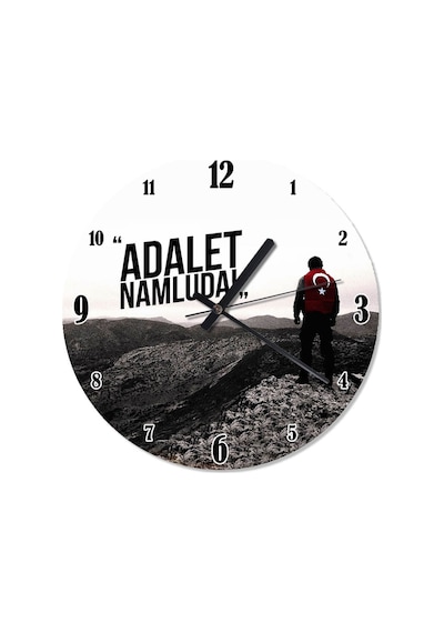 Adalet Namluda Duvar Saati (407732463) Beyaz - Siyah