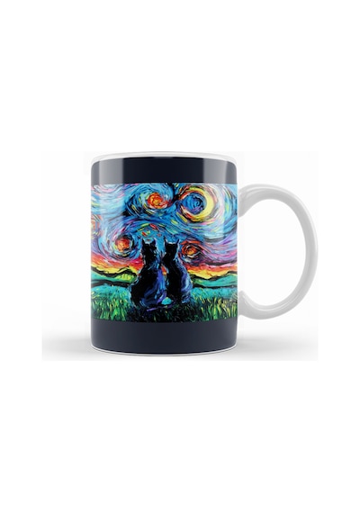 Cat Van Gogh's Cats Kedi Kupa Bardak Porselen Karışık